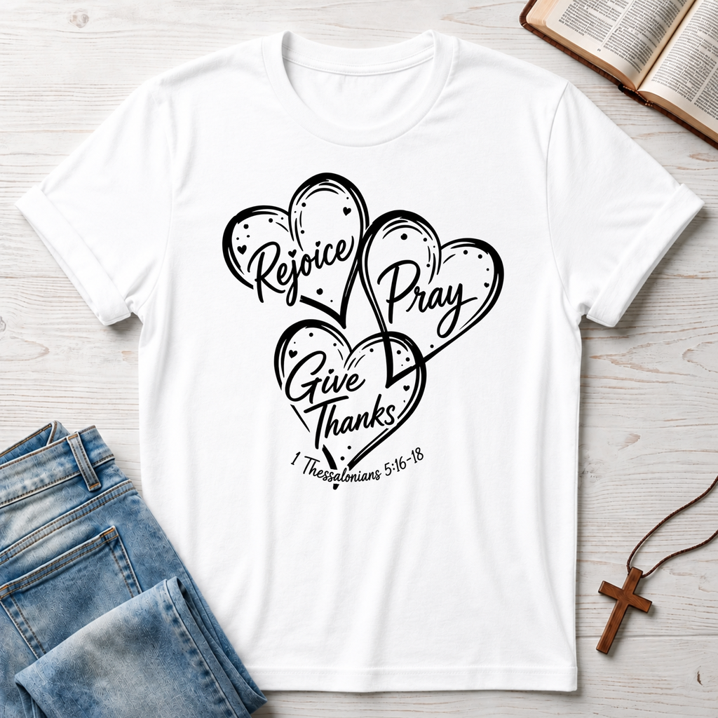 Hearts Rejoice Pray Give Thanks T-Shirt