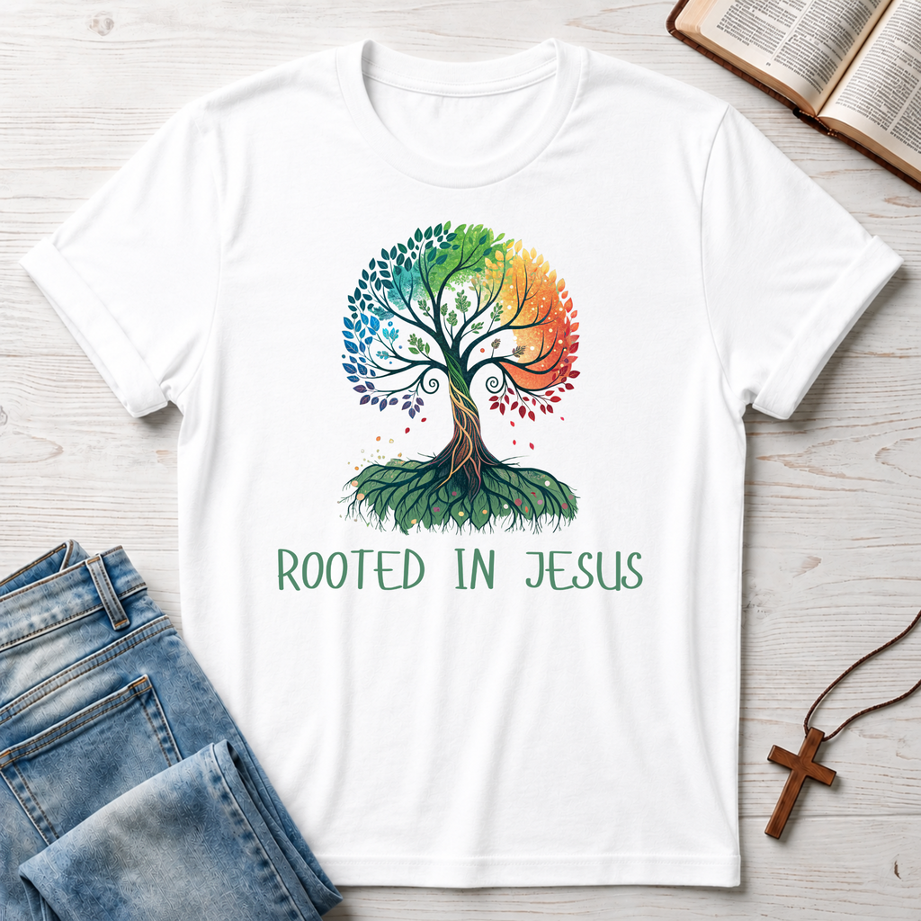 Rooted in Jesus Tree T-Shirt