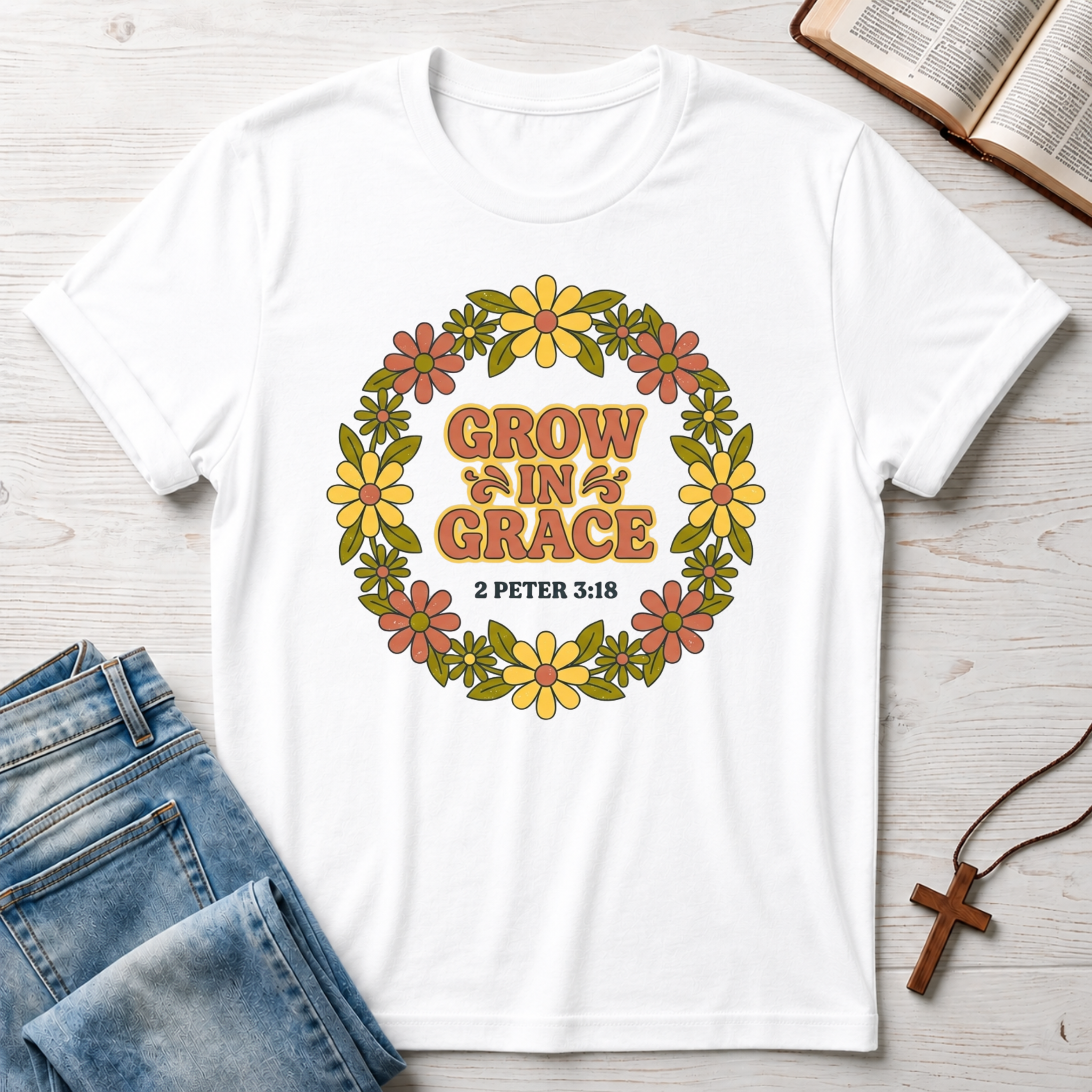 2 Peter 3:18 Grow In Grace T-Shirt