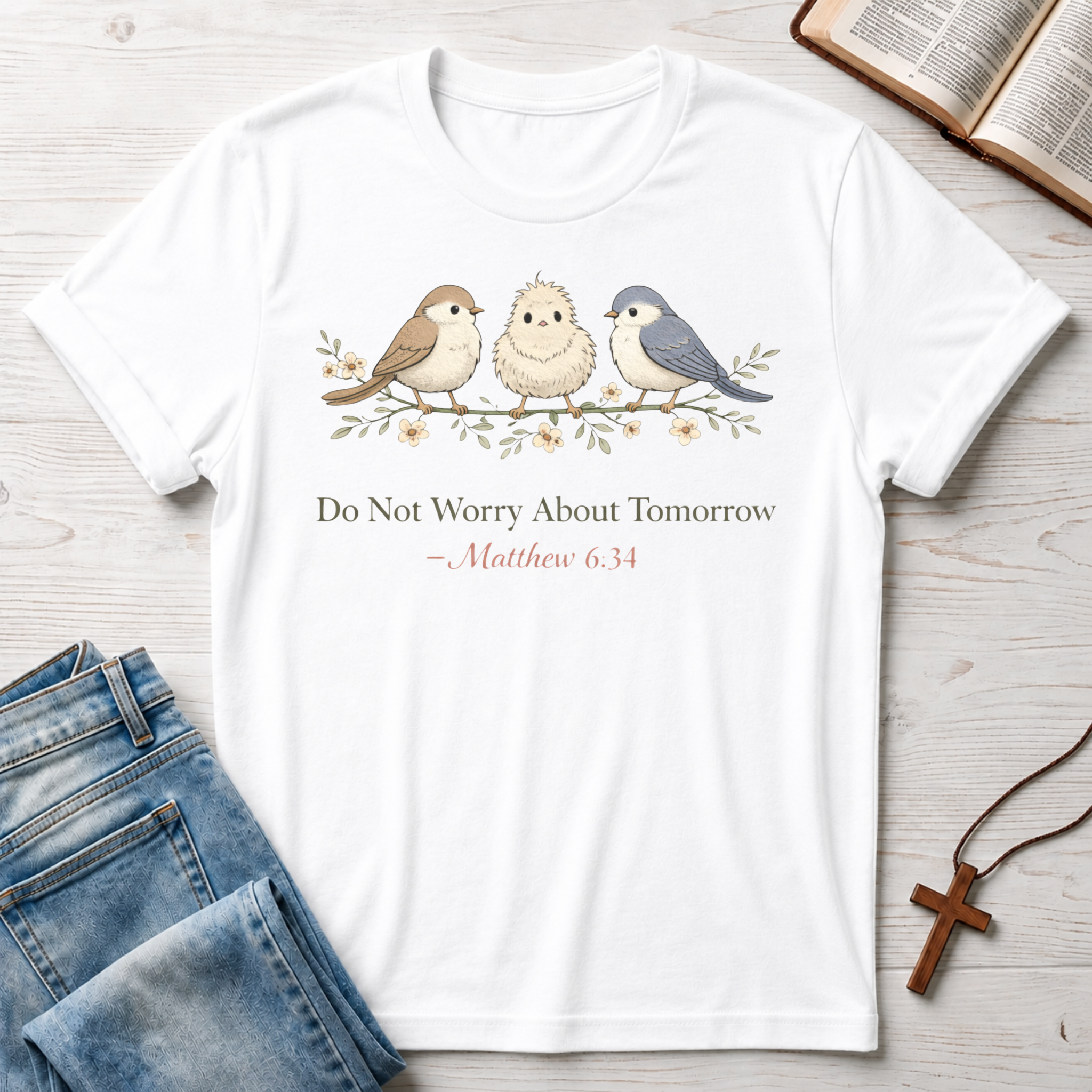 Do Not Worry About Tomorrow: Matthew 6:34 T-Shirt