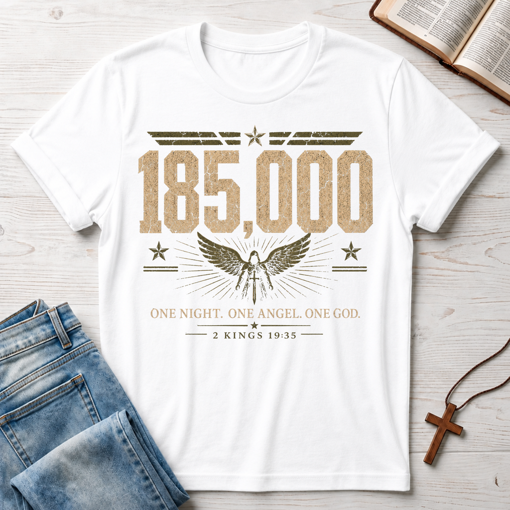 185,000 One Night. One Angel. One God. 2 Kings 19:35 T-Shirt