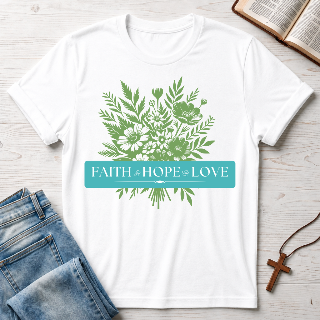 Faith Hope Love Flowers 1 T-Shirt